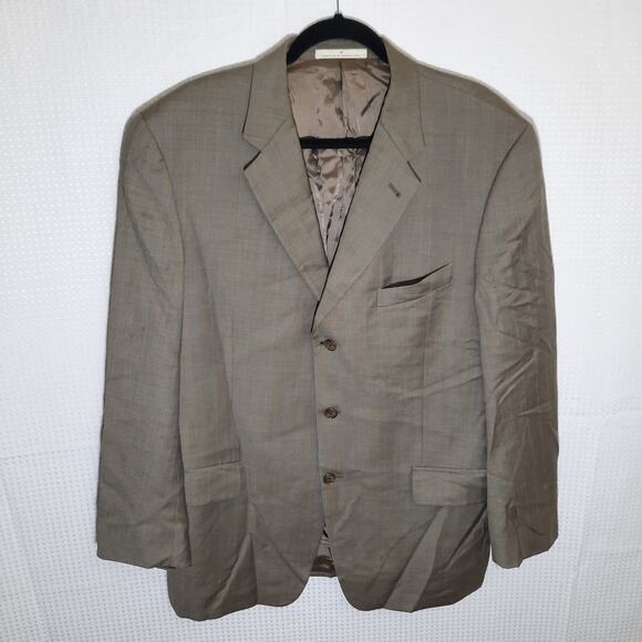 Joseph Abboud 42R Tan Blazer Vintage USA 100% Wool Sport Coat Classic Fit - Picture 1 of 8
